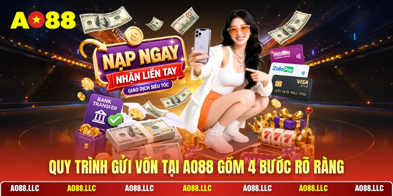 Quy trình gửi vốn tại AO88 gồm 4 bước rõ ràng