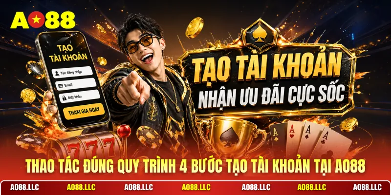 Thao tác đúng quy trình 4 bước tạo tài khoản tại AO88